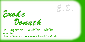 emoke donath business card